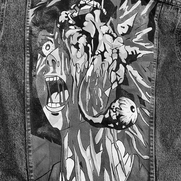 Anime Custom Vintage Denim Jacket - Picture 6 of 7